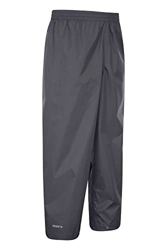 Mountain Warehouse Protectores Impermeables para niños Pakka - Pantalón con Costuras Selladas - Tobillo Ajustable - Pantalones Plegables para Lluvia - para la Escuela Negro 11-12 Años