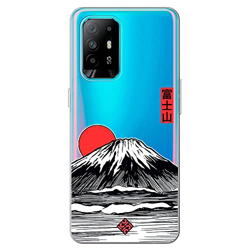 Movilshop Funda para [ OPPO A94 5G ] Dibujo Japones [ Monte Fuji ] de Silicona Flexible Transparente Carcasa Case Cover Gel para Smartphone.