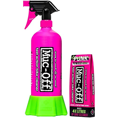 Muc-Off, Punk Powder Bike Cleaner (4 Pack) + Bottle for Life Unisex Adulto, Negro, Única