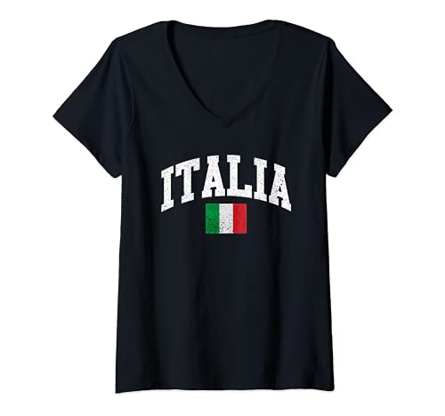 Mujer Camisas Vintage Italia Ropa Italiana Camiseta Cuello V