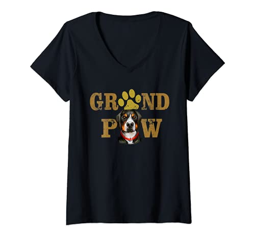 Mujer Gran Canaria Suiza Montaña Grandpaw Grandpa Dog Camiseta Cuello V