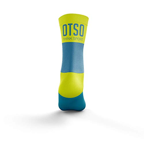 Multi-Sport Socks Medium Cut Light Blue/Fluo Yellow
