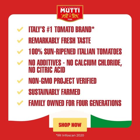 Mutti Tomates Cherry (Ciliegini), 14 oz. | Paquete de 6 | Marca de tomates # 1 de Italia | Sabor fresco para cocinar | Tomates enlatados | Apto para veganos y sin gluten | Sin aditivos ni conservantes