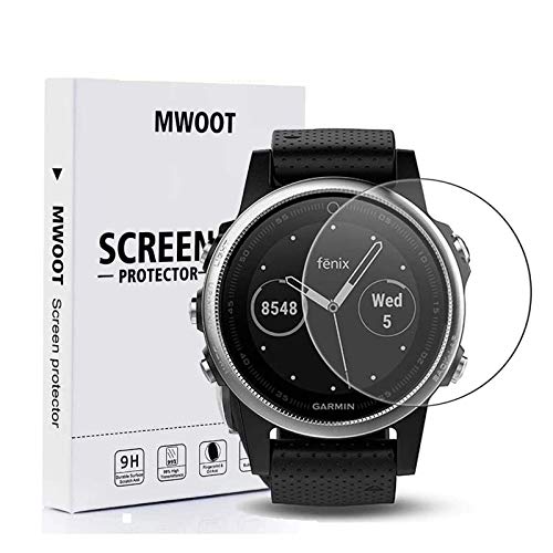 MWOOT 6 Unidades Protector Pantalla Compatible con Reloj Garmin Fenix 5X/Garmin Fenix 5X Plus/Garmin Venu, Pelicula para Proteccion de Pantalla Ultra Transparente para Smartwatch