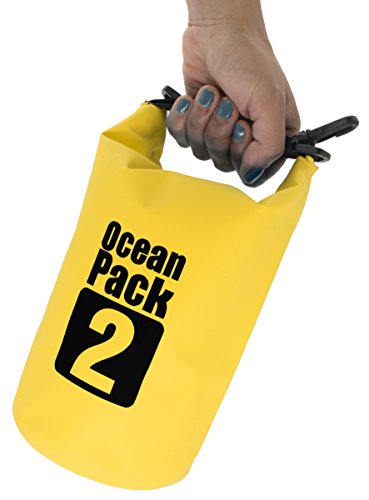 MyGadget Bolsa Estanca 2L - Bolsa Impermeable - Dry Bag Protección Waterproof Mochila para Viajes y Deportes cómo Kayak, Surf - Amarillo