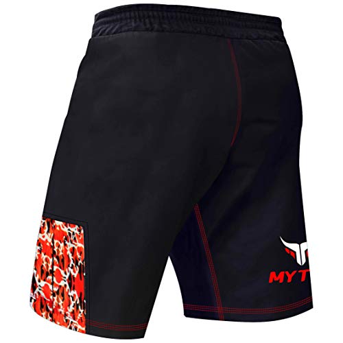 Mytra Fusion MMA Shorts Combat Shorts for Boxing and Fitness (Black, Large)