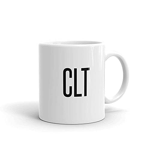 N\A CLT Charlotte Taza de café con códigos de Aeropuerto Taza de café Regalos Taza de café de cerámica 11 oz Blanco