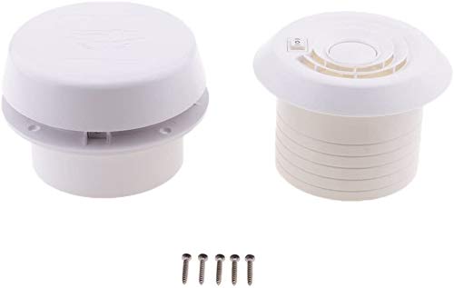 Namvo Ventilador de ventilación para techo de 12 V, resistente al agua, para caravanas Smoke Dome, color blanco