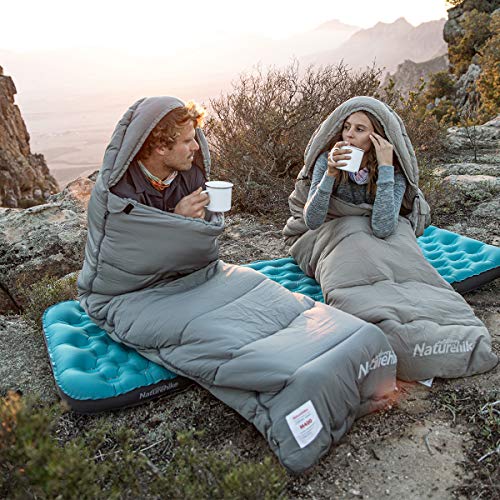 Naturehike Saco de Dormir de Algodón con Capucha Saco de Dormir para Mochileros Senderismo Camping en Interiores y Exteriores (Verde M180)
