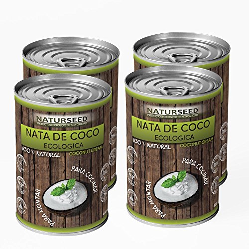 Naturseed - Nata de coco ecológica Original para cocinar, sin lactosa. Nata Vegetal (4X400ML)