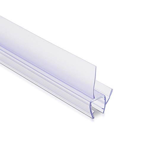 Navaris junta de recambio para ducha - Repuesto de PVC para puerta de cristal con grosor de 8MM con soporte de goteo en ángulo de 45 grados - 100CM