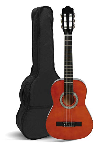 NAVARRA NV15 guitarra clásica 1/2 marrón, bolsa/Gig Bag, 2 púas