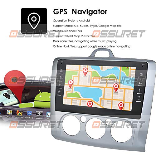 Navegación GPS con Radio de Coche Android 10 con Pantalla táctil de 8 Pulgadas para Ford Focus Exi MT 2 3 Mk2 / Mk3 2004-2011, Compatible con cámara de visión Trasera USB SWC Bluetooth EQ (Plateado)