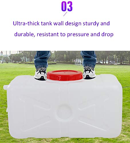 NDZSTZ - Depósito de agua portátil, de plástico, para uso alimentario, de gran tamaño, tanque de agua rectangular de gran capacidad, para exteriores o camping, tamaño 100L