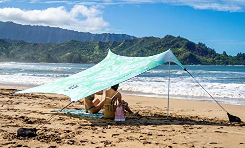 Neso Tienda de campaña Tents Beach con Ancla de Arena, toldo portátil Sunshade - 2.1m x 2.1m - Esquinas reforzadas patentadas(Tie Dye de Menta)