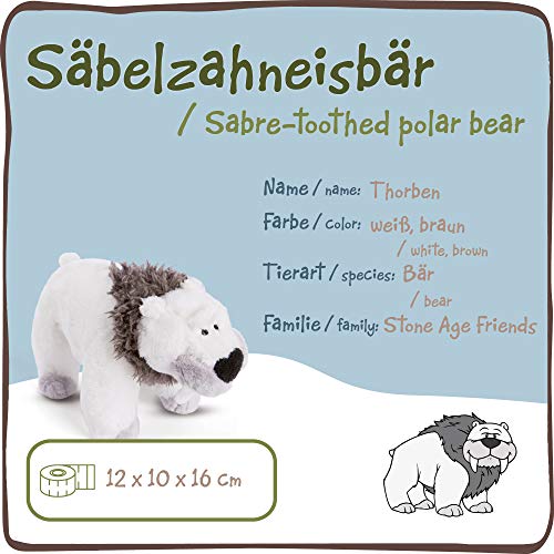 NICI- Peluche de pie Oso Polar Dientes de Sable Thorben 16cm, Color Blanco, 16 cm (46642)