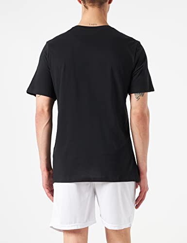 NIKE M NK Dry tee Crew Solid B&T T-Shirt, Black/White, XL-T Mens