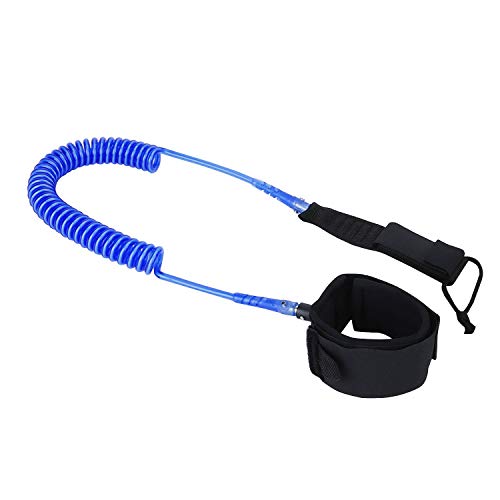 nonmon 10’ Correa Sup para Paddel Surf Stand Up Paddle, Cable en Espiral para Tabla de Surf, 7mm de Espesor, Azul
