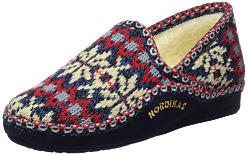 Nordikas Classic, Zapatillas de Estar por casa Mujer, Azul (Marino), 37 EU