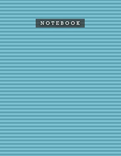 Notebook Pacific Blue Color Foxes Horizontal Stripes Patterns Cover Lined Journal: Personal, Weekly, A4, Meal, Do It All, Diary, Planning, 21.59 x 27.94 cm, 8.5 x 11 inch, 110 Pages
