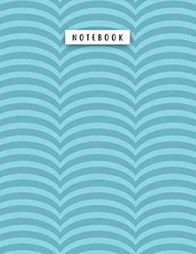 Notebook Pacific Blue Color Kawaii Wave Cupcakes Patterns Cover Lined Journal: A4, College, Financial, 110 Pages, Work List, Daily Journal, 21.59 x 27.94 cm, Management, 8.5 x 11 inch, Planning