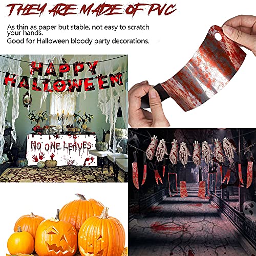 N+U Banner de Halloween,Decoración de Halloween Herramientas Sangrientas y Conjunto de Decoración de Guirnaldas de Pies y Manos
