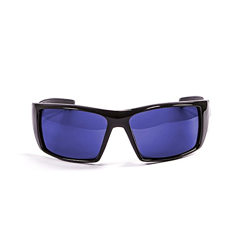 Ocean Sunglasses Aruba - Gafas de Sol polarizadas - Montura : Negro Brillante - Lentes : Azul Espejo (3201.1)