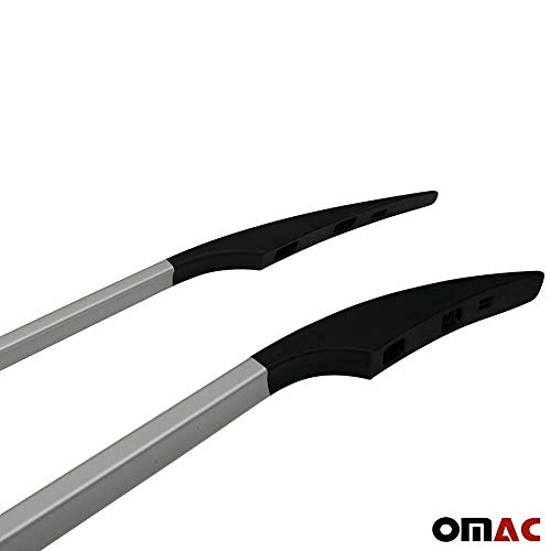 OMAC - Baca portaequipajes compatible con Mercedes Vito W639 W447 2003-2020 L2 | Portabicicletas portaequipajes | Aluminio anodizado gris