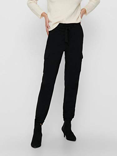 Only Onlpoptrash Cargo Belt Pant Bin Pantalones, Negro (Black Black), 42/L32 (Talla del Fabricante: X-Large) para Mujer