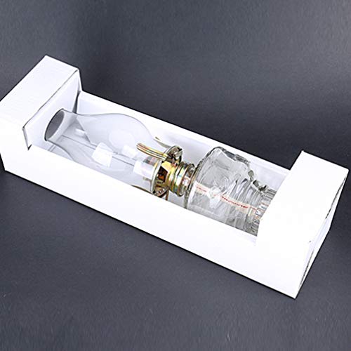 OSALADI Lámpara de aceite de petróleo de cristal transparente, estilo vintage, para decoración de habitaciones, bodas o dormitorios