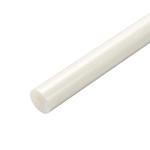 Othmro - Varillas redondas de plástico de fibra de vidrio (3 unidades, 9 mmODx1 mL), color blanco
