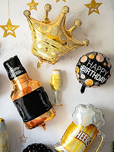 Oumefar Globo de Feliz cumpleaños Botella de Whisky Globo Globo de Papel de Aluminio para decoración de celebración de Fiesta Interesante 45x90cm