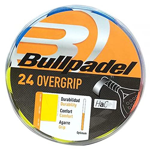 Overgrip Liso Bullpadel Multicolor/Tambor 24 overgrips para Mejorar Grip de tu Pala de Padel y Raqueta/Grip Resistencia/Accesorios para Palas y Raquetas de Padel y Tenis
