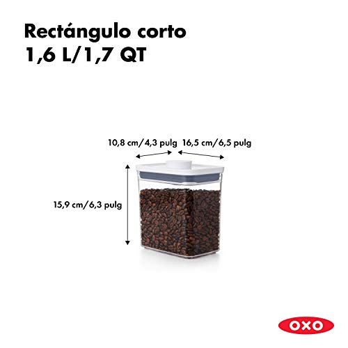 OXO Good Grips POP Recipiente para alimentos, Tarro de cocina hermético y apilable para alimentos, Adecuado para guardar tus bolsitas de té, manzanilla y mucho más. Tamaño 1.6 litros