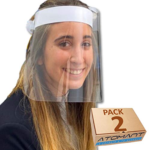 Pack Pantalla Protección Facial HOMOLOGADA. Permite Bascular hacia Atrás. Fabricado en España. Face Shield. (Basculante, Pack 2X)