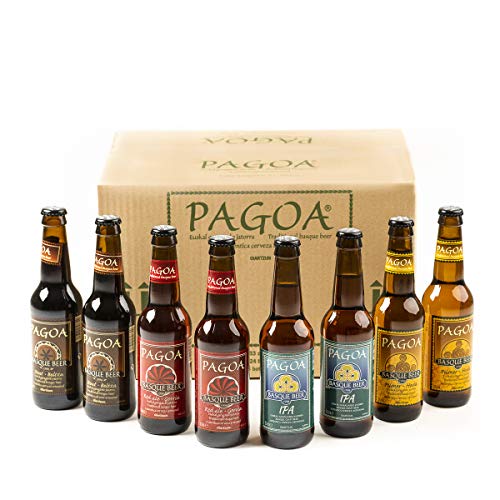 Pagoa - Cerveza Artesana Vasca | Pack Degustación 12 x 33 cl | Pilsner, Ipa, Red Ale y Cerveza Negra | Pioneros de la Cerveza Artesanal en España desde 1998