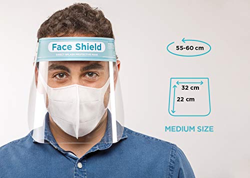 Pantalla Protección Facial Sonaprotec - Protector Facial Antivaho. Talla Niños y Adultos. Visera Protectora para la Cara Face Shield Fabricadas en España - Talla Pequeña - Pack 1