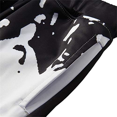 Pantalones de chándal de Hombre Joggers Pantalones de chándal Graciosos de impresión en Color Negro Blanco Pantalones de Gimnasia elásticos Sueltos Ocasionales de Color Negro Multi XXL