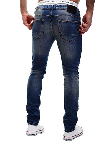 Pantalones vaqueros para hombre Merish Destroyed 2081-1001, corte ajustado Azul 1003 32W x 32L