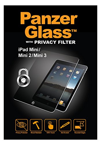 Panzer Glass PGP1050 - Protector de pantalla de cristal resistente a rasguños y líquidos compatible con Apple iPad Mini, Mini 2 y Mini 3 Privacy