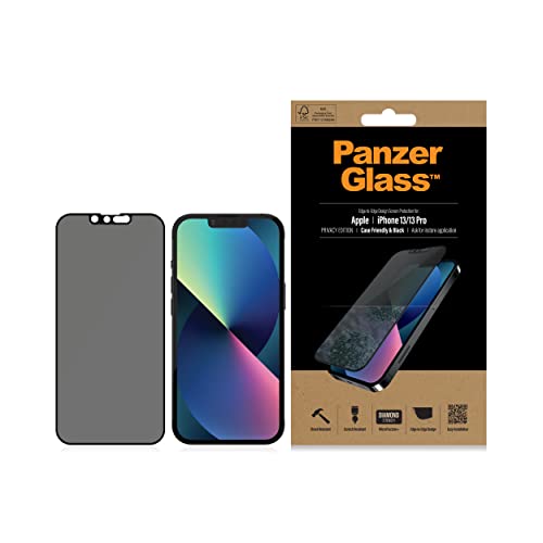 PanzerGlass - Protector de pantalla para iPhone 13 y 13 Pro, color negro