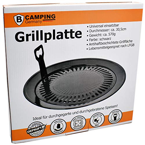 Parrilla/barbacoa para hornillo de gas; ideal para camping - Placa adaptador para fuegos de gas - B12