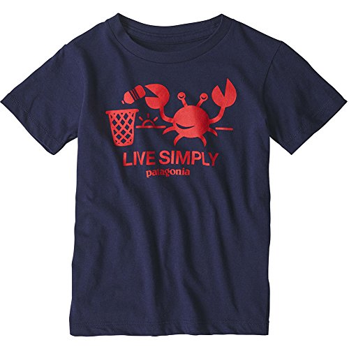 Patagonia Baby Organic T-Shirt Camiseta, Unisex niños, Live Simply Bee Cool Man: Thistle Green, 5 años