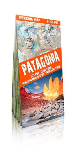 Patagonia: Fitz Roy, Cerro Torre, Perito Moreno Glacer, Torres del Paine. Mapa excursionista plastificado. Escala 1:160.000. terraQuest. (Trekking map)