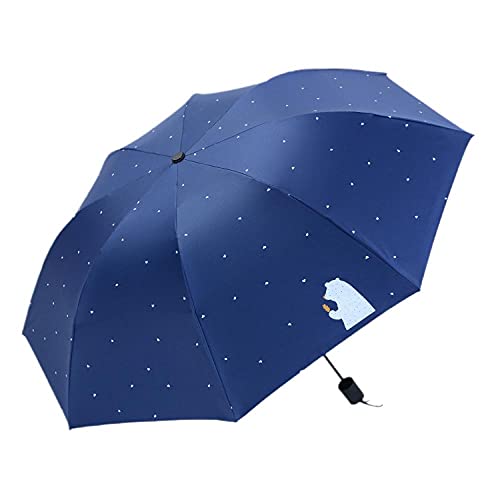Patrón de oso polar paraguas solar con paraguas plegable anti-UV anti-UV-Azul tibetano_25 cm