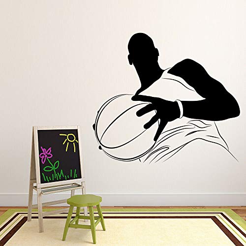Pegatinas de pared para jugadores de baloncesto, pegatinas de pared deportivas de baloncesto para niños, pegatinas de vinilo para sala de juegos, decoración del hogar, Mural A4 40x35cm
