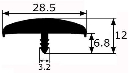 Perfil forma T universal para cantos COLOR GRIS (5 m)
