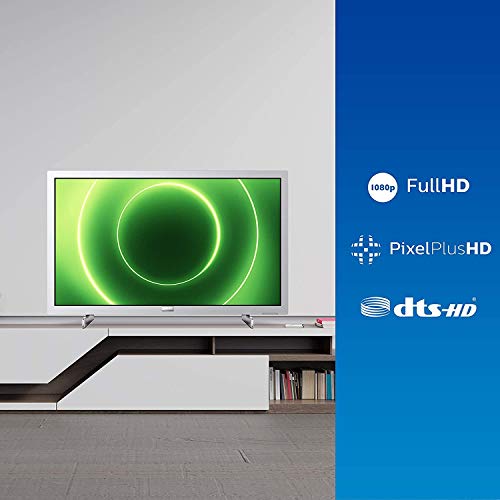 Philips 24PFS6855 24 Pulgadas Full HD LED TV, HD Smart TV, Ideal para Juegos, Saphi Smart TV, Pantalla de Juegos con Bisel Plateado