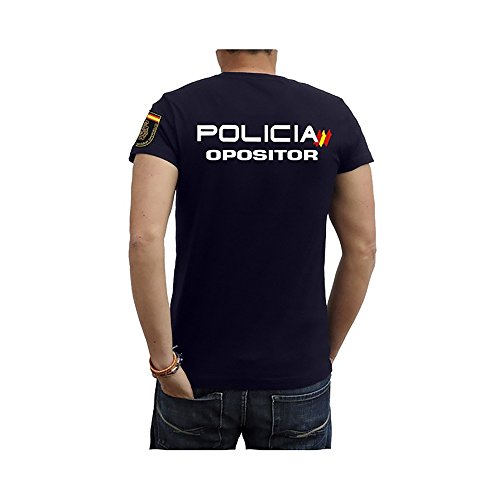 Piel Cabrera Camiseta Policia Nacional Opositor (M, Azul Marino)