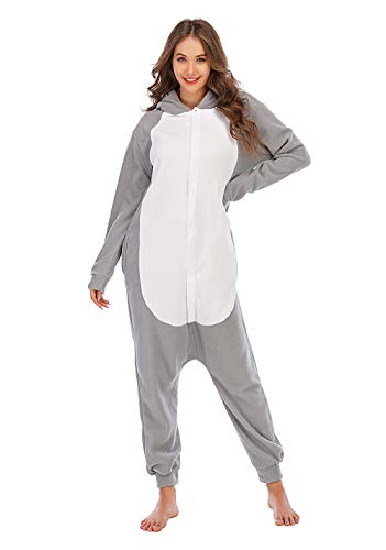 Pijama de Animal Unisexo Adulto Cosplay Disfraz con Capucha Onesies Kigurumi Pyjama Mamelucos Ropa De Dormir,LTY54,Coala,S